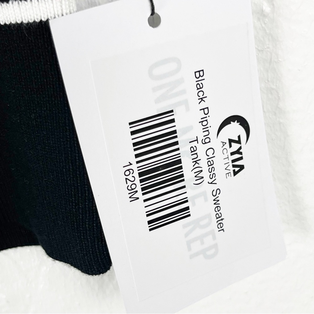 ZYIA Active Black Piping Classy Rank Sweater, Size Medium - Picture 6 of 10